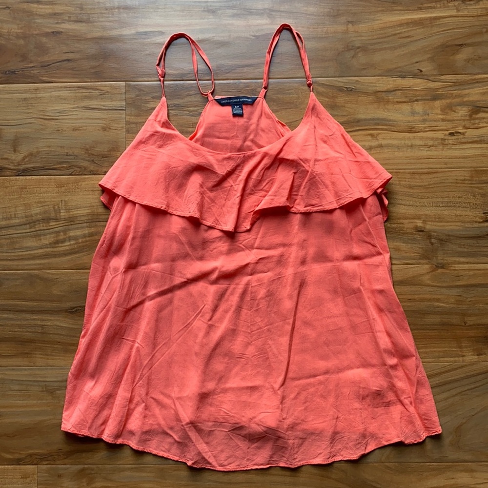 PINK/CORAL AMERICAN EAGLE FLOWY TANK TOP
